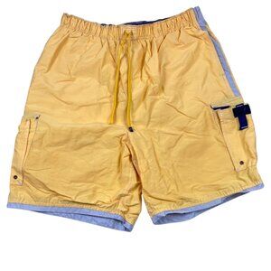 Abercrombie & Fitch Men's Cargo Swim Shorts XL Yellow Cotton/Nylon Blend